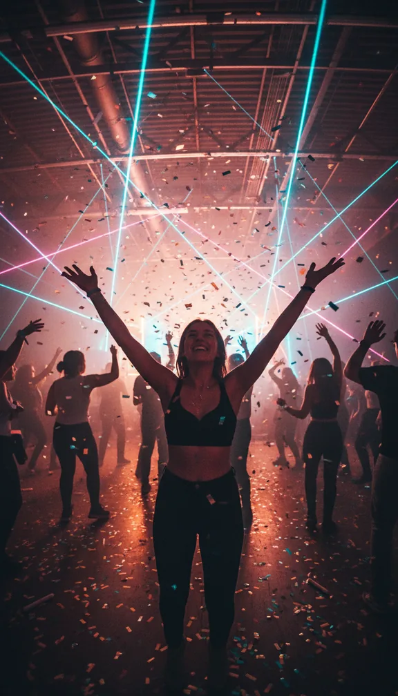 Rave celebration: Your character goes off in a neon rave